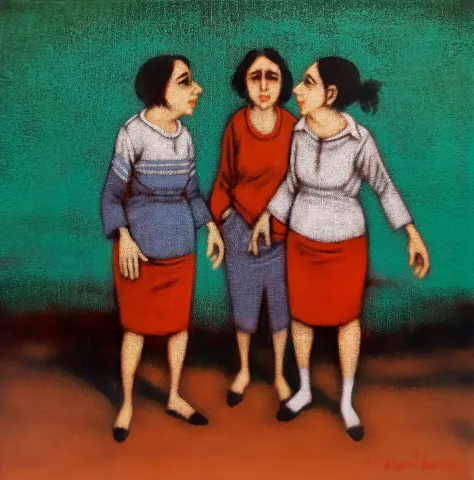 Bu eser ORHAN UMUT tarafından 2021 yılında 40x40 cm ölçülerinde Tuval üzeri akrilik boya tekniği ile yapılmıştır.