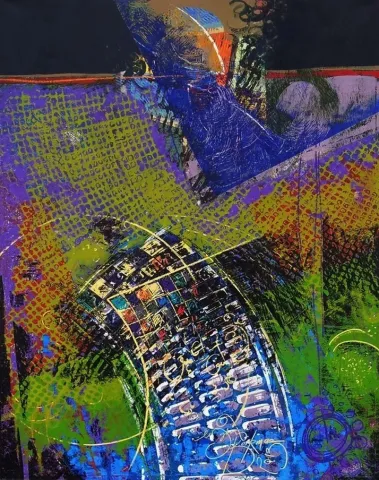 "İsimsiz" eseri ENGİN KORKMAZ tarafından 2012 yılında 180x140 cm ölçülerinde Tuval üzeri akrilik boya tekniği ile yapılmıştır.