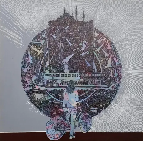 "İsimsiz" eseri ENGİN KORKMAZ tarafından 2017 yılında 70x70 cm ölçülerinde Tuval üzeri akrilik boya tekniği ile yapılmıştır.