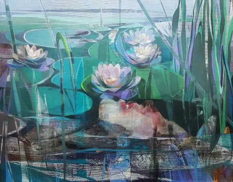 "Ophelia" eseri HAKAN ERASLAN tarafından 2023 yılında 33x41 cm ölçülerinde Tuval üzeri akrilik boya tekniği ile yapılmıştır.