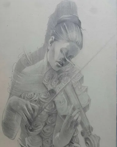 "Persona" eseri HAKAN ERASLAN tarafından 2021 yılında 70x50 cm ölçülerinde Kağıt üzeri desen tekniği ile yapılmıştır.