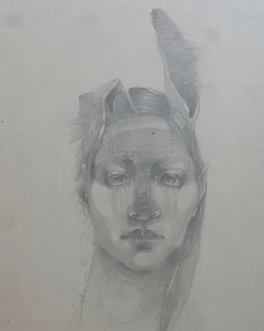 "Persona" eseri HAKAN ERASLAN tarafından 2021 yılında 70x50 cm ölçülerinde Kağıt üzeri desen tekniği ile yapılmıştır.