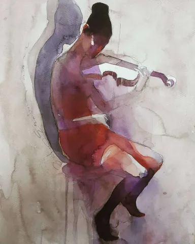 "Persona" eseri HAKAN ERASLAN tarafından 2022 yılında 41x29 cm ölçülerinde Kağıt üzeri sulu boya tekniği ile yapılmıştır.