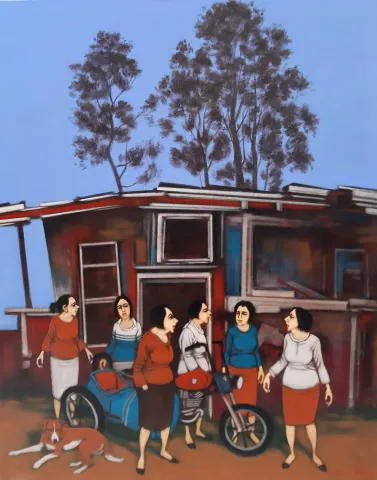 "İsimsiz" eseri ORHAN UMUT tarafından 100x80 cm ölçülerinde Tuval üzeri akrilik boya tekniği ile yapılmıştır.