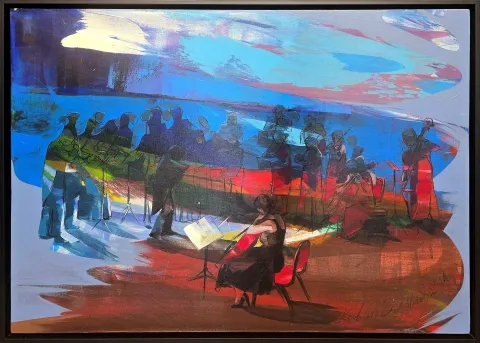 "İsimsiz" eseri HAKAN ERASLAN tarafından 2014 yılında 90x120 cm ölçülerinde Tuval üzeri akrilik boya tekniği ile yapılmıştır.