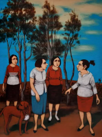 "Hemhal" eseri ORHAN UMUT tarafından 2020 yılında 80x60 cm ölçülerinde Tuval üzeri yağlı boya tekniği ile yapılmıştır.