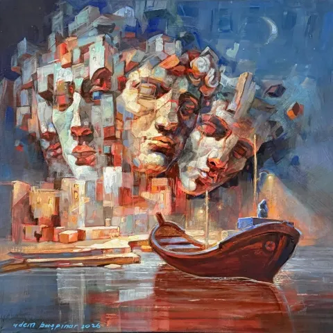 "Ara" eseri ADEM BAŞPINAR tarafından 2026 yılında 40x40 cm ölçülerinde Tuval üzeri akrilik boya tekniği ile yapılmıştır.