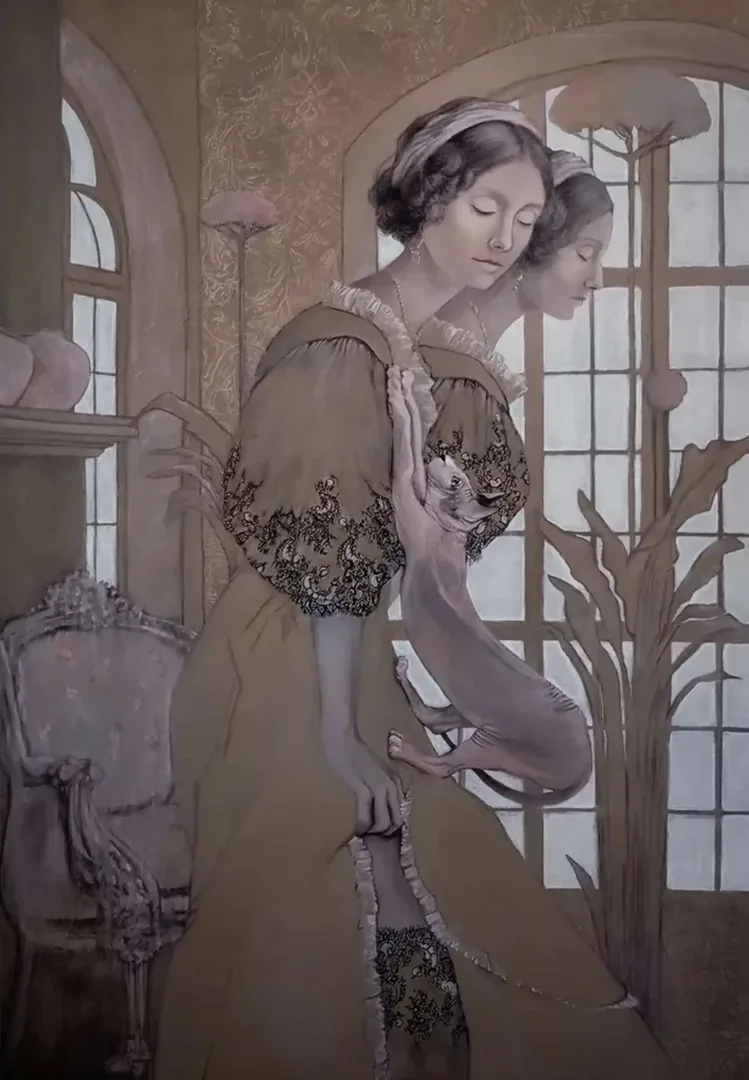 ESRA YILDIRIM — “Anywho,who are you?”, 2025 "Anywho,who are you?" eseri ESRA YILDIRIM tarafından 2025 yılında 100x70 cm ölçülerinde Tuval üzeri yağlı boya tekniği ile yapılmıştır.