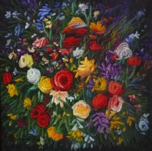 AHMET YEŞİL tarafından 2019 yılında 60x60 cm ölçülerinde Tuval üzeri yağlı boya tekniği ile yapılmıştır.