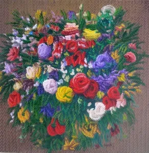 AHMET YEŞİL tarafından 2019 yılında 60x60 cm ölçülerinde Tuval üzeri yağlı boya tekniği ile yapılmıştır.