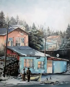 MEHMET EMİN ÖZER tarafından 2019 yılında 60x50 cm ölçülerinde Tuval üzeri yağlı boya tekniği ile yapılmıştır.