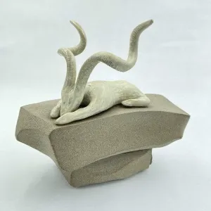 AYŞE ERGÜNER tarafından 2023 yılında 23x14x21 cm ölçülerinde Stoneware çamur, elle şekillendirme, 1240°C tekniği ile yapılmıştır.