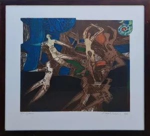 HAYATİ MİSMAN tarafından 1999 yılında 66x69 cm ölçülerinde Gravür 8-50 tekniği ile yapılmıştır.