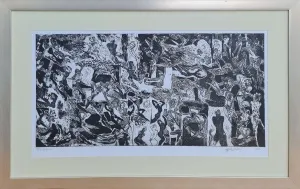 HAYATİ MİSMAN tarafından 2012 yılında 55x102 cm ölçülerinde Gravür EA-2 tekniği ile yapılmıştır.