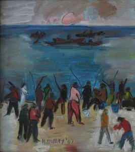 HİLMİ ÖZBAY tarafından 2001 yılında 25x28 cm ölçülerinde Duralit Üzeri Yağlı Boya tekniği ile yapılmıştır.