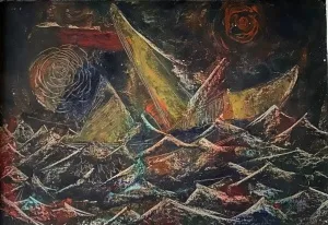 KENAN DEĞER tarafından 1995 yılında  35x49 cm ölçülerinde  Duralit üzeri yağlı boya tekniği ile yapılmıştır.