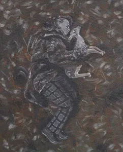 EREN ÇAĞDAŞ KARASU tarafından 2017 yılında 27x22 cm ölçülerinde Duralit üzeri akrilik boya tekniği ile yapılmıştır.