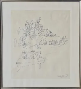 MEHMET GÜLERYÜZ tarafından 1975 yılında 35x30 cm ölçülerinde Desen tekniği ile yapılmıştır.