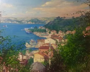 AHMET FAZIL AKSOY tarafından 65x80 cm ölçülerinde Tuval üzeri yağlı boya tekniği ile yapılmıştır.