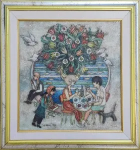 NURİ ABAÇ tarafından 1988 yılında 50x50 cm ölçülerinde  TÜYB tekniği ile yapılmıştır.