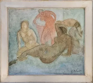 CELAL TUTANT tarafından 1983 yılında 53x61 cm ölçülerinde TÜYB tekniği ile yapılmıştır.