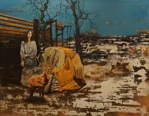 MAHMUT ÖZDEMİR tarafından 2016 yılında 85x110 cm ölçülerinde  Tuval üzeri karışık teknik tekniği ile yapılmıştır.