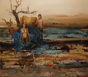 MAHMUT ÖZDEMİR tarafından 2018 yılında 110x125 cm ölçülerinde Tuval üzeri akrilik boya tekniği ile yapılmıştır.