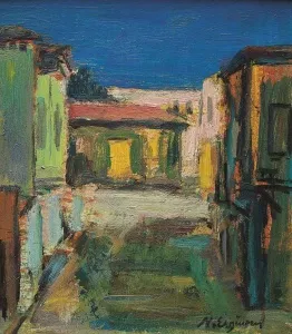 NURETTİN ERGÜVEN tarafından 25x22 cm ölçülerinde Duralit Üzeri Yağlı Boya tekniği ile yapılmıştır.