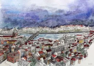 SÜMEYYE YUŞAN tarafından 2016 yılında  29x40 cm ölçülerinde  Kağıt üzeri sulu boya tekniği ile yapılmıştır.