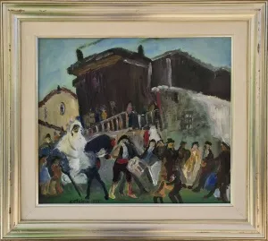 KAYIHAN KESKİNOK tarafından 1977 yılında 43x49 cm ölçülerinde Duralit Üzeri Yağlı Boya tekniği ile yapılmıştır.