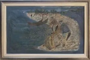 MUSTAFA ESİRKUŞ tarafından 57x90 cm ölçülerinde Tuval üzeri yağlı boya tekniği ile yapılmıştır.