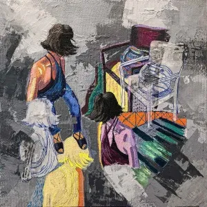 ZEYNEP ABACI tarafından 2018 yılında 25x25 cm ölçülerinde Tuval üzeri akrilik boya tekniği ile yapılmıştır.